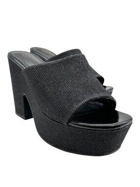 Cathy Din Arora-6 Platform Glitter Mule Sandals 8.5 Slide Shimmer Chunky Y2K